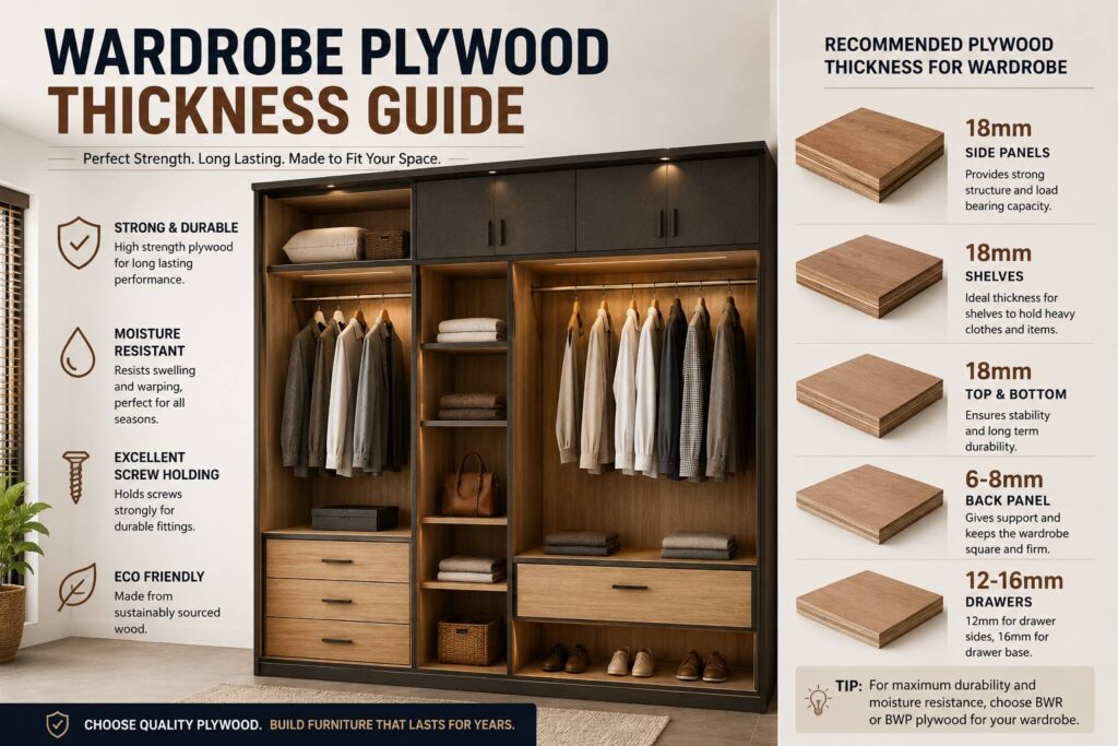 Wardrobe plywood thickness guide