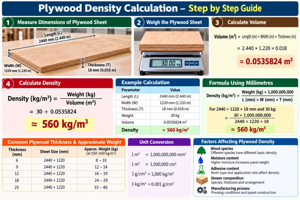 plywood density calculation