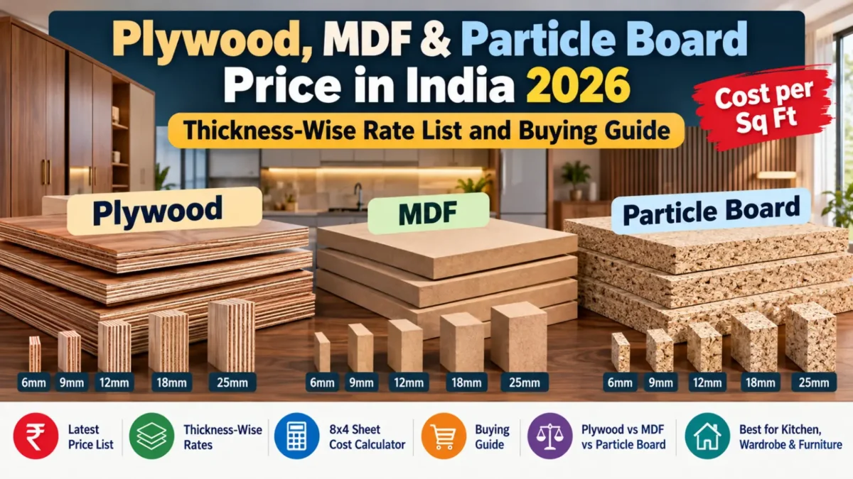 Plywood, MDF and Particle Board Price in India 2026: Thickness-Wise Rate List and Buying Guide - plywood, mdf and particle bo